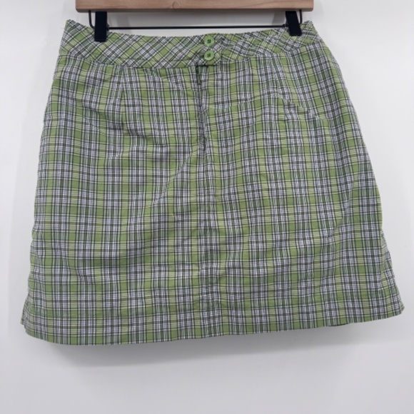 Lole Skort Women 8 Green Plaid Pleated Stretch Tennis Preppy Golf Quick Dry - Picture 4 of 15